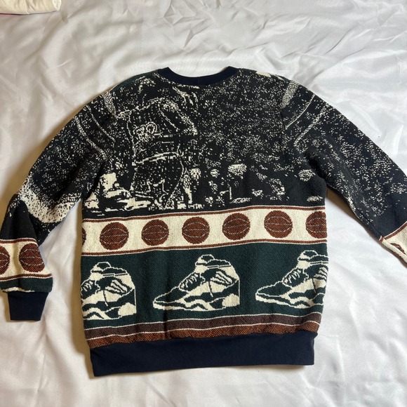 Vintage One of a Kind Basketball Tapestry Knit Sweater Sports Crewneck Mens XL - Picture 3 of 4